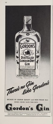 1946 Print A Gordon's Distilled London Dry Gin There's No Gin Like Gordon's