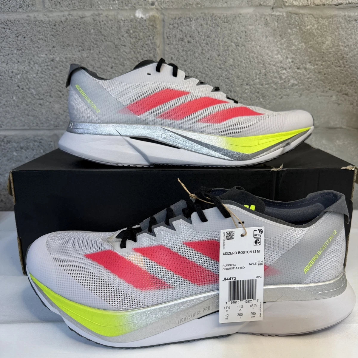 Adidas Adizero Boston 12 Lucid Lemon Black for sale | eBay
