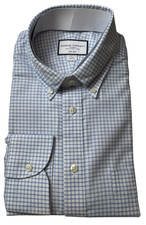 Charles Tyrwhitt Oxford Shirt 16/35 Classic Fit Blue Check Non Iron NWT