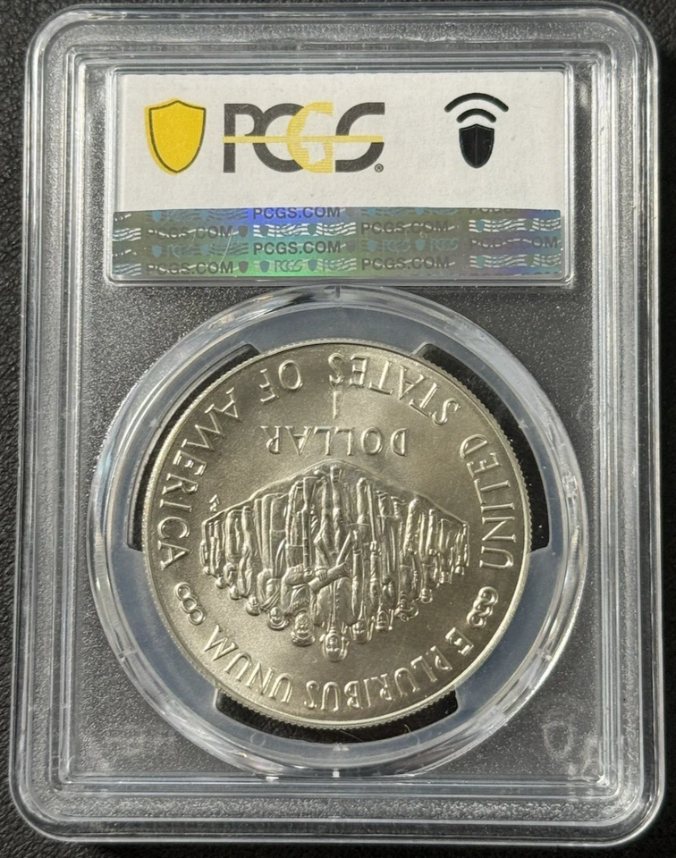 1987-P US Constitution 1787-1987 200 Year Commemorative Silver Dollar PCGS MS 70 - Image 2 of 2