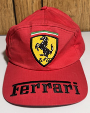 Vintage Ferrari F-1 EMBROIDERED 6 Panel Red Racing Hat 53CM Rare 80s 90s