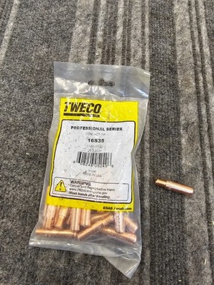 (QTY 25) Tweco 1160-1102 16S35 .035'' Heavy-Duty MIG Welding Copper Contact Tips