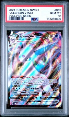 PSA 10 Espeon Vmax Full Art #065 2021 Pokemon Evolving Skies