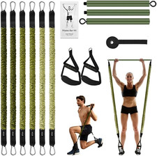 Pilates Bar Kit with Resistance Bands,260Lbs Heavy Duty Resistance Bands for Wor