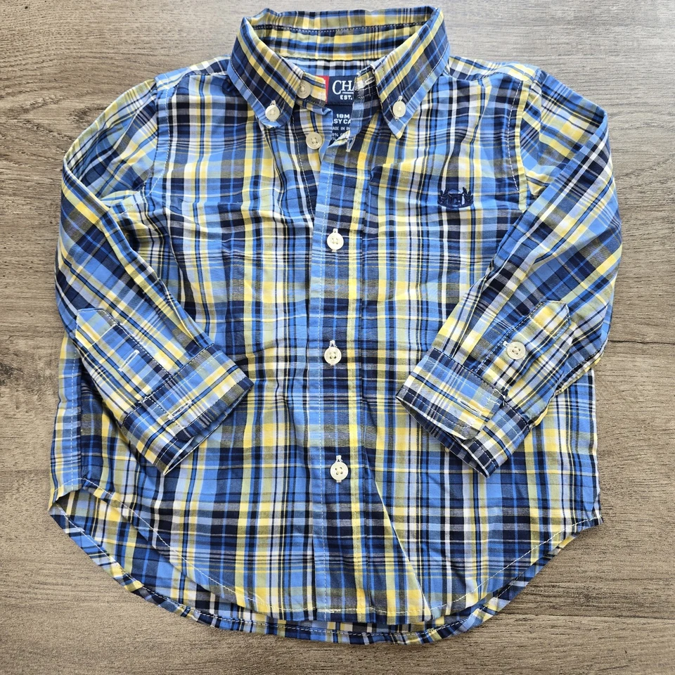 Chaps Ralph Lauren Niños Talla 18 Meses Botón Frontal Camisa Suéter Chaleco Pantalones Conjunto Foto 2 de 4