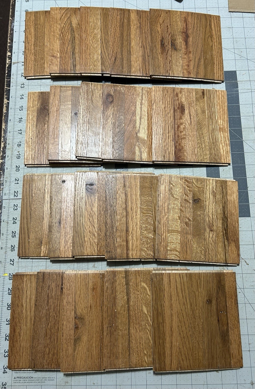 OAK PARQUET FLOOR: 20pcs 6"x6"x5/16" Oak Tiles: HONEY Stain & Wax 5 Sq ft NEW!