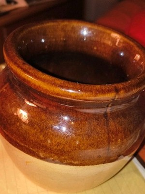 Vintage Burnham  Morrill Co Portland ME Stoneware Small Bean Pots 