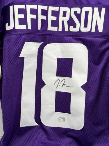 Justin Jefferson Signed Minnesota Vikings Jersey PC COA NFL ALL PRO Future HOF