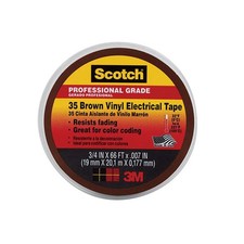 Scotch 10885-BA-5 Brown Vinyl Electrical Tape 3/4 in. x 66 ft. Pack of 5 