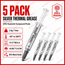 5x Silver Thermal Grease Paste CPU GPU Heatsink Compound Syringe 1g High Conduct