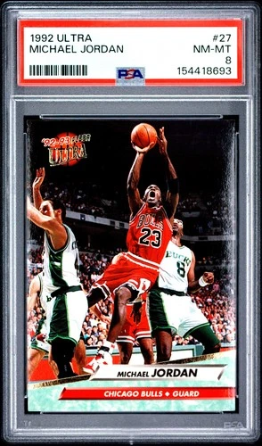 1992 FLEER ULTRA #27 MICHAEL JORDAN PSA 8