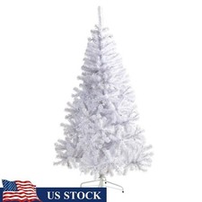 White 6ft Artificial Christmas Tree Bendable Branches Indoor Holiday Decor Use