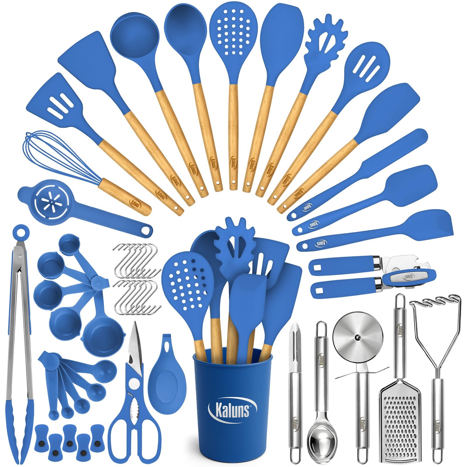 50 PCS Silicone Kitchen Utensils Set Complete Kitchen Set - 800°F Heat Resist...