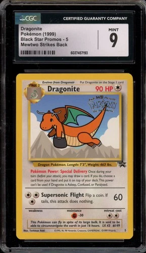Pokemon Dragonite WB Mewtwo Strikes Back Movie Black Star Promo #5 CGC 9 Mint