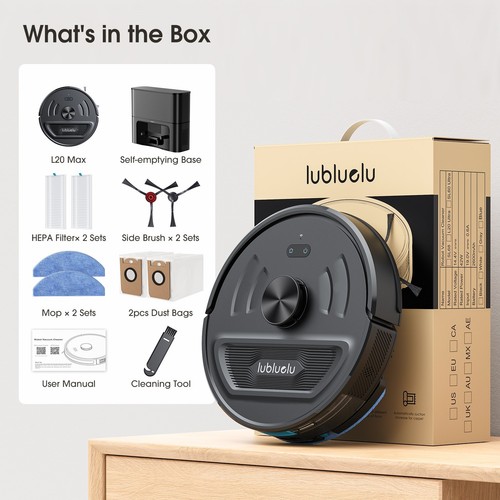 Lubluelu 5500Pa Robot Vacuum and Mop Combo Auto-Empty Dock Sutions APP Control - Picture 6 of 16