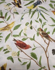 POTTERY BARN Spring Sparrow Full/Queen Duvet Birds Botanical Colorful Cotton