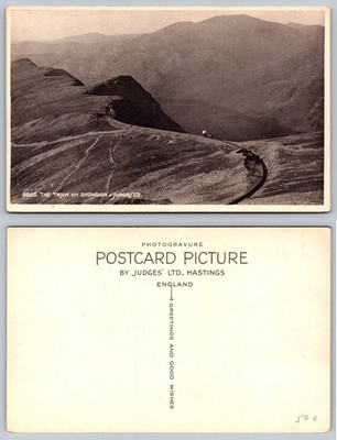 Vintage Snowdon Mountain Railway Postcard Judges Ltd Photogravure Wales