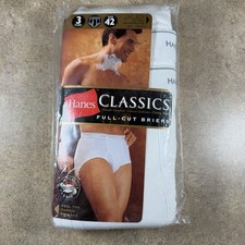 Hanes Classics Full-Cut White Briefs 3 Pack Size 42 Style 7760 Vintage 2001