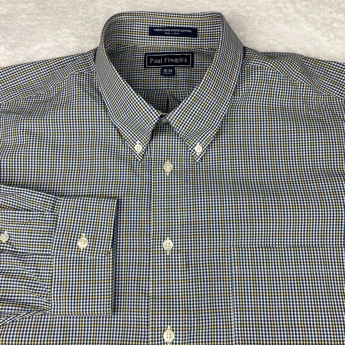 dress shirts frederick Comfort Stretch Non-Iron Stripe Dress Shirt With Contrast Trim - Tan