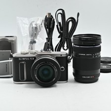 Olympus PEN E-PL10 White 16.1 MP EZ 14-42 40-150 Lenses Near Mint 
