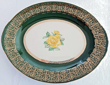 Rare Homer Laughlin 16” Lady Greenbriar Yellow Rose Oval Platter Vintage C 55 N8