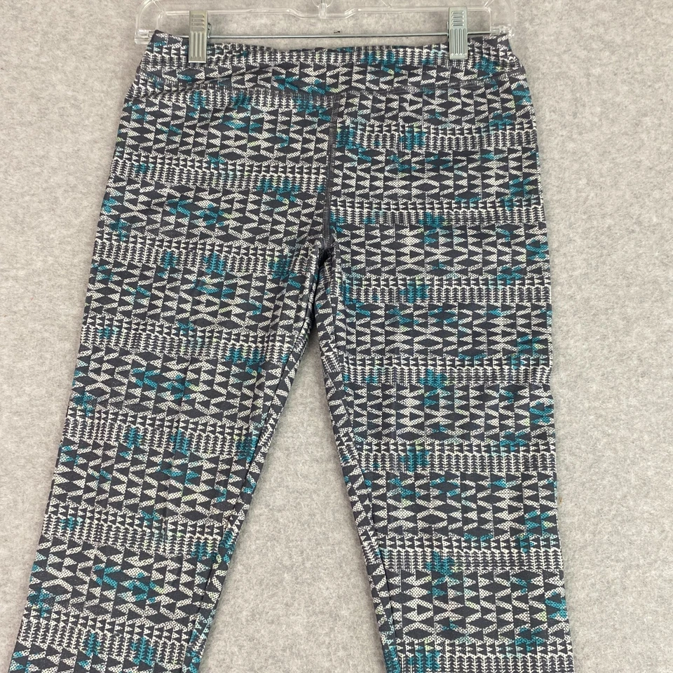 SO Yoga Legging Womens M Gray Blue Geometric Soft Knit Stretch Activewear Pants - Image 2 of 4