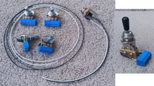 SOLDERLESS Guitar Wiring EZ-INSTALL KIT 2PU 3-Way CHROME Switch Wire Jack 4 Pots