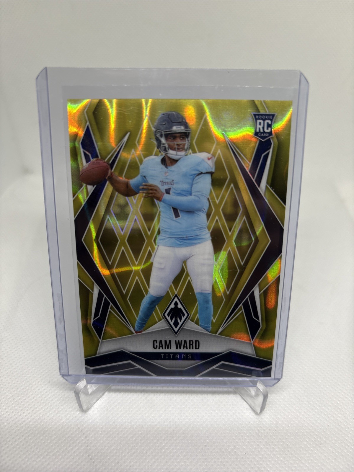 2025 Panini Phoenix Cam Ward Yellow Lava /125 Titans RC #194 SP