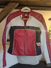 Vintage Wilson Leather Biker Moto Jacket Red Women’s Size Small