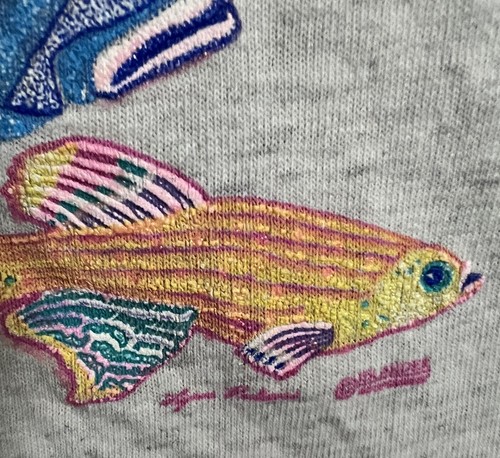 Vintage Ocean Saltwater SCI Maui FISH & coral grey shirt colorful medium M - Picture 8 of 20