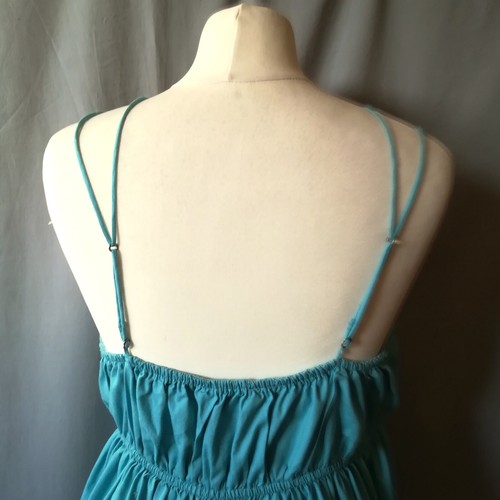 Abercrombie And Fitch Dress Size L Babydoll Spaghetti Straps Blue - Picture 8 of 12