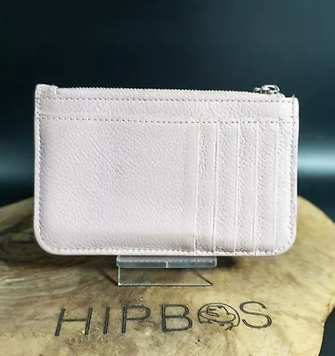 Kopen Balenciaga Womens Leather Cash Card Holder With Zip Powder Pink White Logo