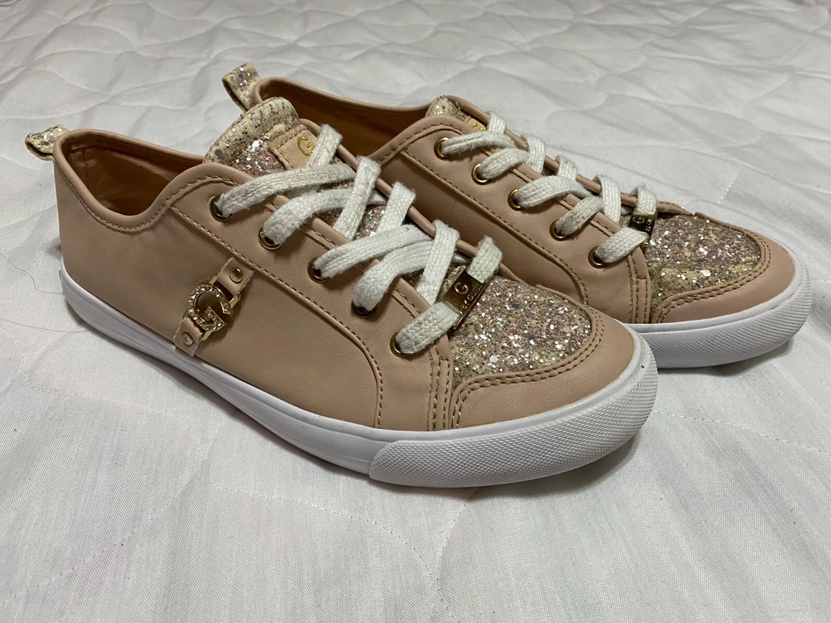 Italiaans Intentie Afleiden Guess Tan Low Top Gold Glitter Sneakers Shoes - Women&#039;s Size 7 | eBay