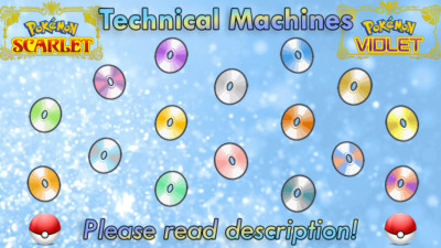  Technical Machines (TM's) Pokémon Scarlet/Violet ( Legal)