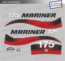 Adesivi motore marino fuoribordo Mariner 175 cv optimax gommone barca stickers 