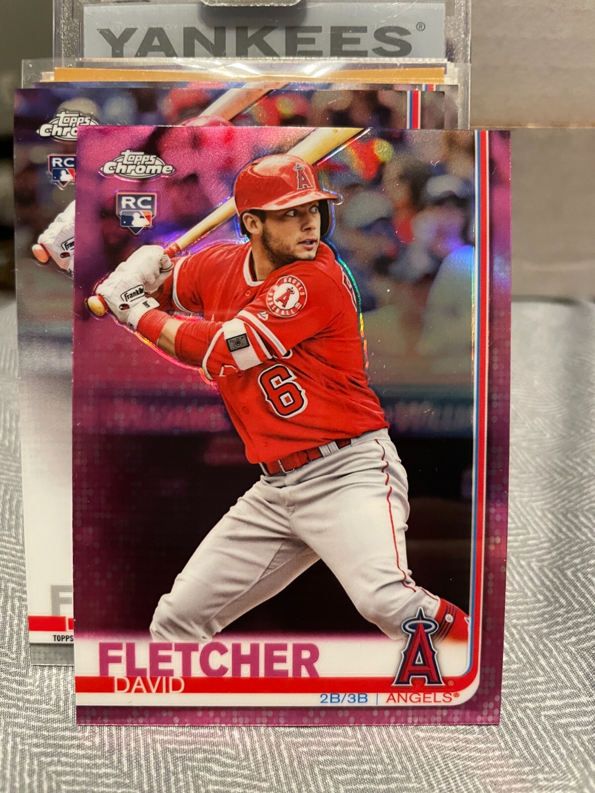 2019 Topps Chrome Pink Refractors #181 David Fletcher RC ROOKIE ANGELS! RR1