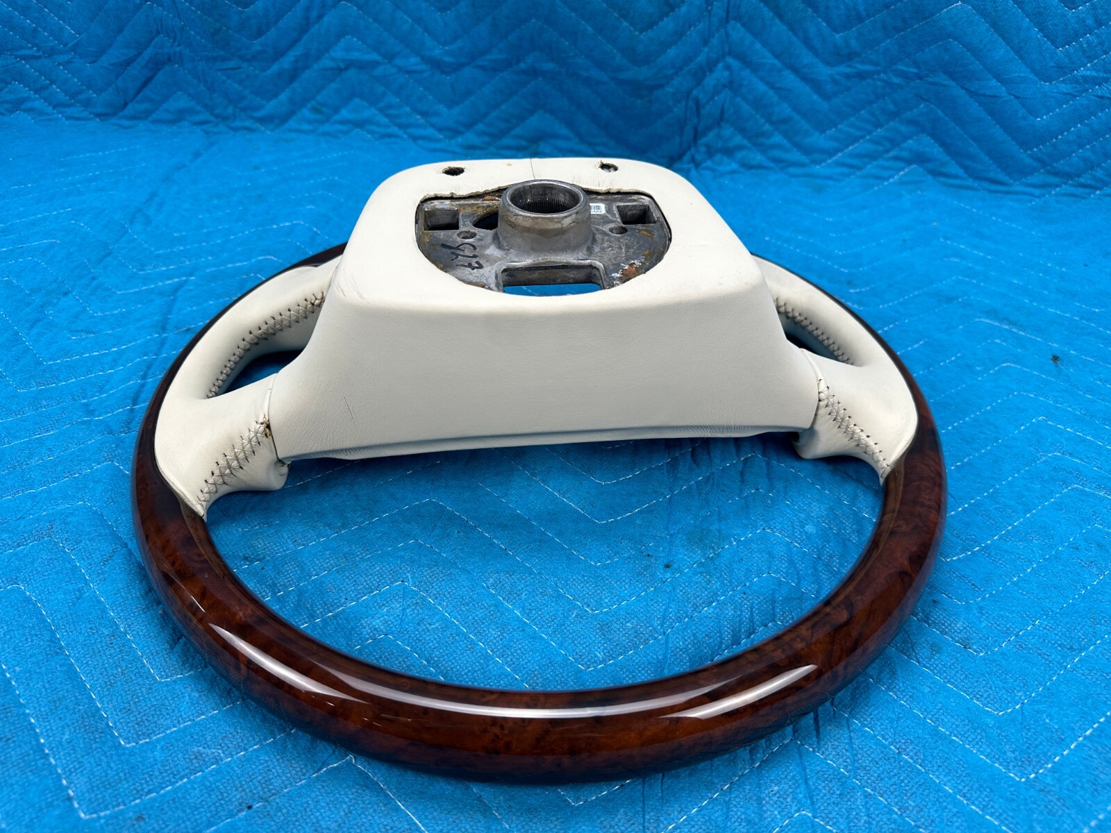 Bentley Flying Spur Steering Wheel w/ Wood Trim Burr Walnut Ivory 29k 2009 OEM