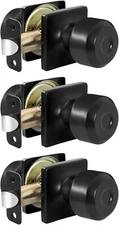 3 Pcs Matte Black Door Konbs No Latch And Needn't Lock For Laundry Rooms Closet