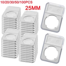 US 25mm Coin Slab Holder Display Storage Box Case Collection 10/20/30/50/100Pcs