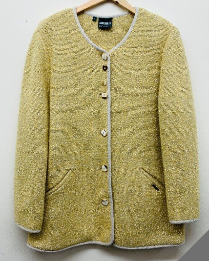 GEIGER A-6130 VOMP Women's Mustard Yellow Wool Smart Jacket Size 40