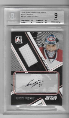 2008-09 Between The Pipes Jerseys Autographs #AJCP Carey Price Graded 9 Auto 8 - Picture 1 of 2
