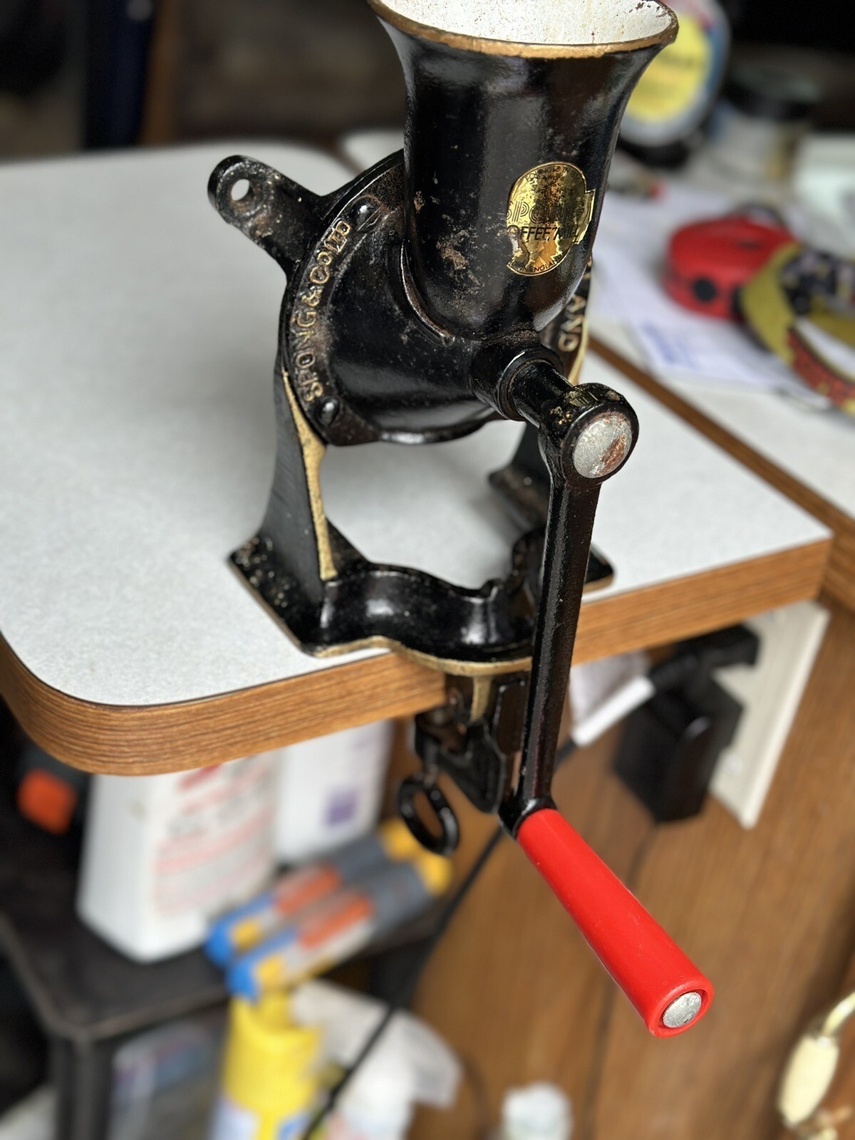 ANTIQUE SPONG & CO LTD No 1 Model Cast Iron Coffee Grinder England eBay