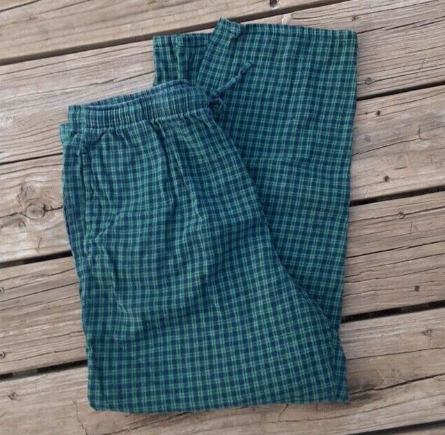 Stafford Mens Flannel Pajama Pants Green Navy Blue Pl… Gem