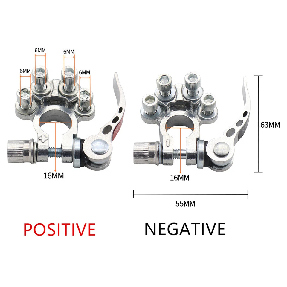Car 4 Way Battery Terminal Stud Wire Connectors 4 Way Quick Release Zinc Alloy - Image 3 of 4