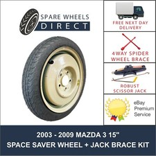 Mazda 3 2003 - 2009 15" rueda de ahorro de espacio de repuesto + kit conector (Mz2)