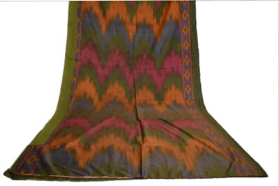 FNC Vintage Multi Sarees Sambalpuri Woven Animal Print Art Silk Sari Fabric 5YD