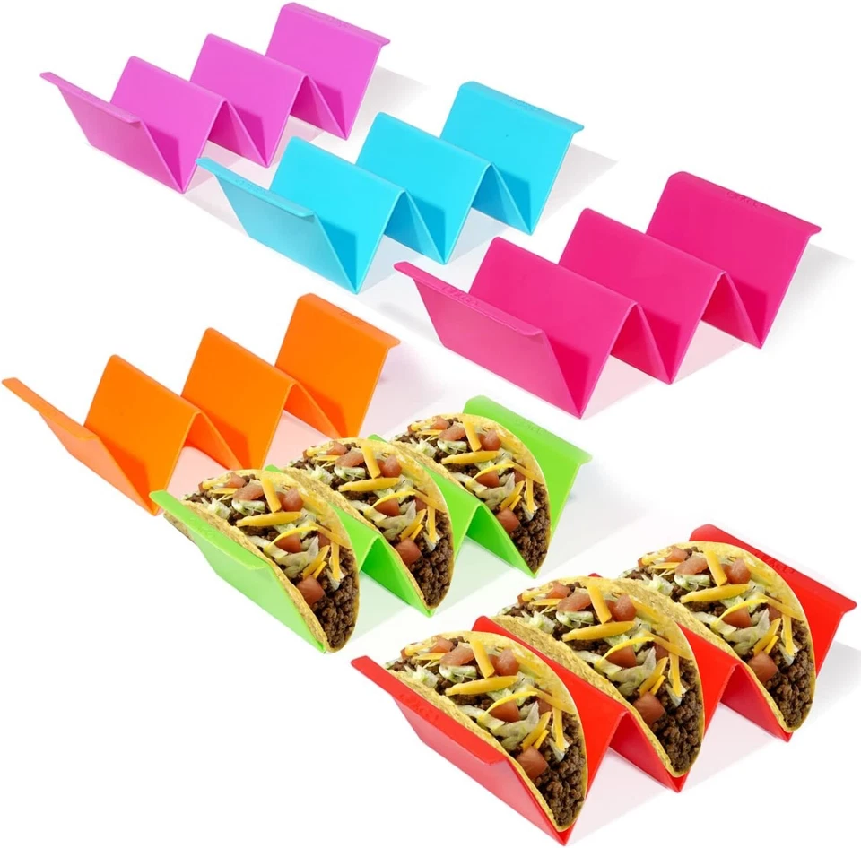GINKGO Colorful Taco Holders set of 6, Large Taco Stand with Handles - Image 2 of 2