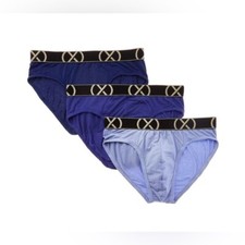 2(X)IST - 3 Pack Men's Blue Luxe No Show Briefs Size Small 28-30