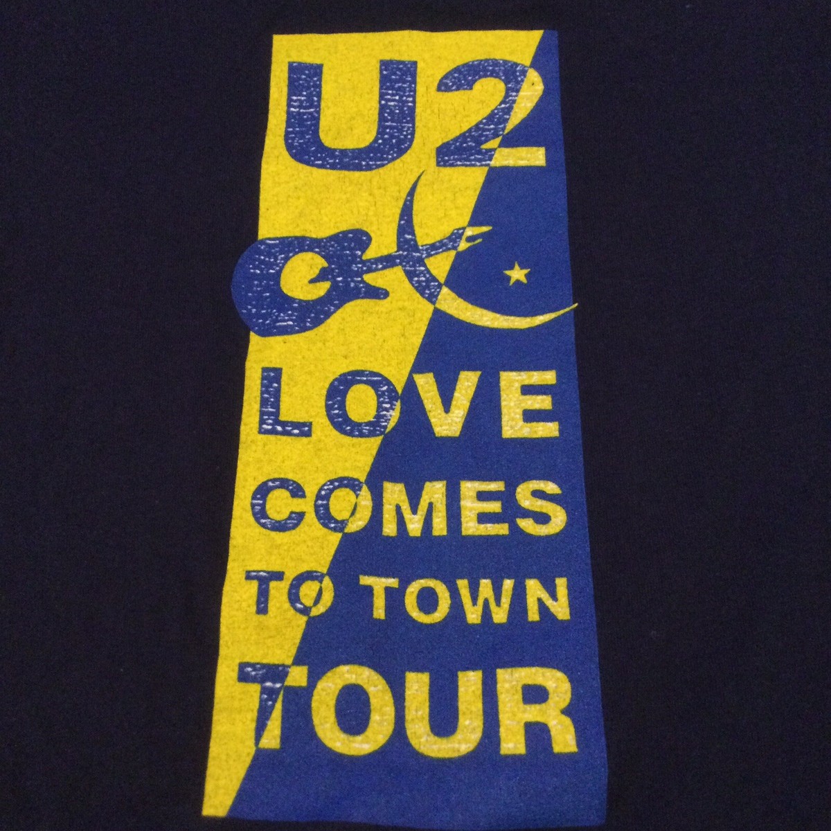 希少 80s U2 ヴィンテージ バンドTシャツ LOVE TOWN 当時物 Vintage 1989 U2 Love Comes to Town tour t shirt L 80s single