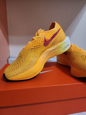 Women's Size 5.5 Nike ZoomX Vaporfly Next% 3 Laser Orange Yellow